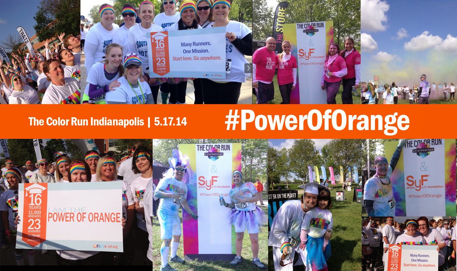 Yellow + Blue + Purple + Pink + Green = Orange