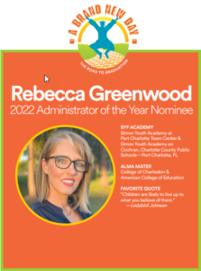 Rebecca Greenwood Administrator of the Year Nominee